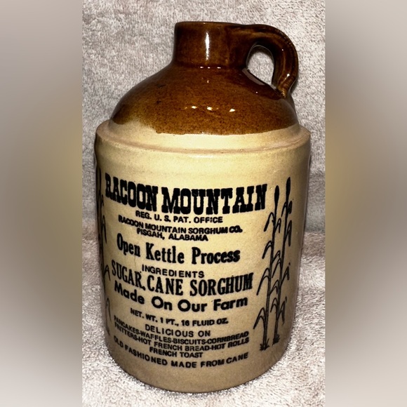 Stoneware Jugs Racoon Mountain Sorghum Syrup 1 QT & 1 Pint Vintage Crock (2) - Picture 3 of 7